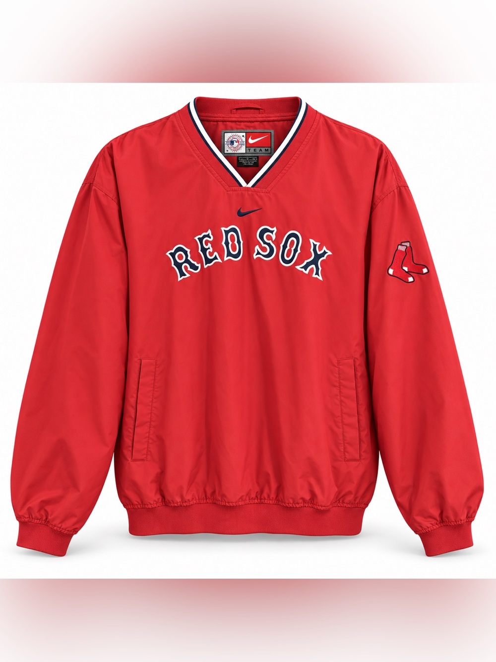 Vintage Nike Boston Red Sox Pullover Windbreaker Jacket Size Large